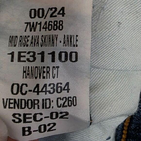 Lucky Brand Mid-Rise Ava Skinny Ankle Jeans Size 00 - Picture 12 of 15